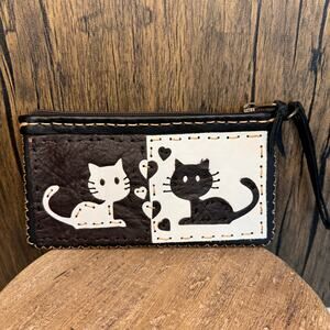 Genuine Leather Wallet Wristlet Cat Purse Card Holder NEW FAST SHIP